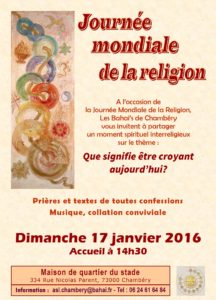 Affiche journée mondiale de la religion 2016
